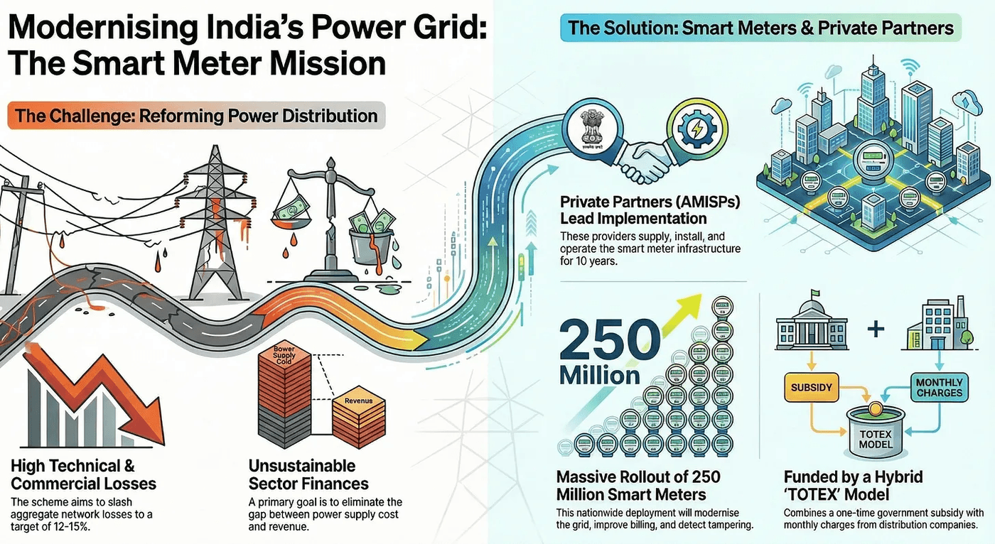 Modernising India's power grid through massive smart meter rollouts.