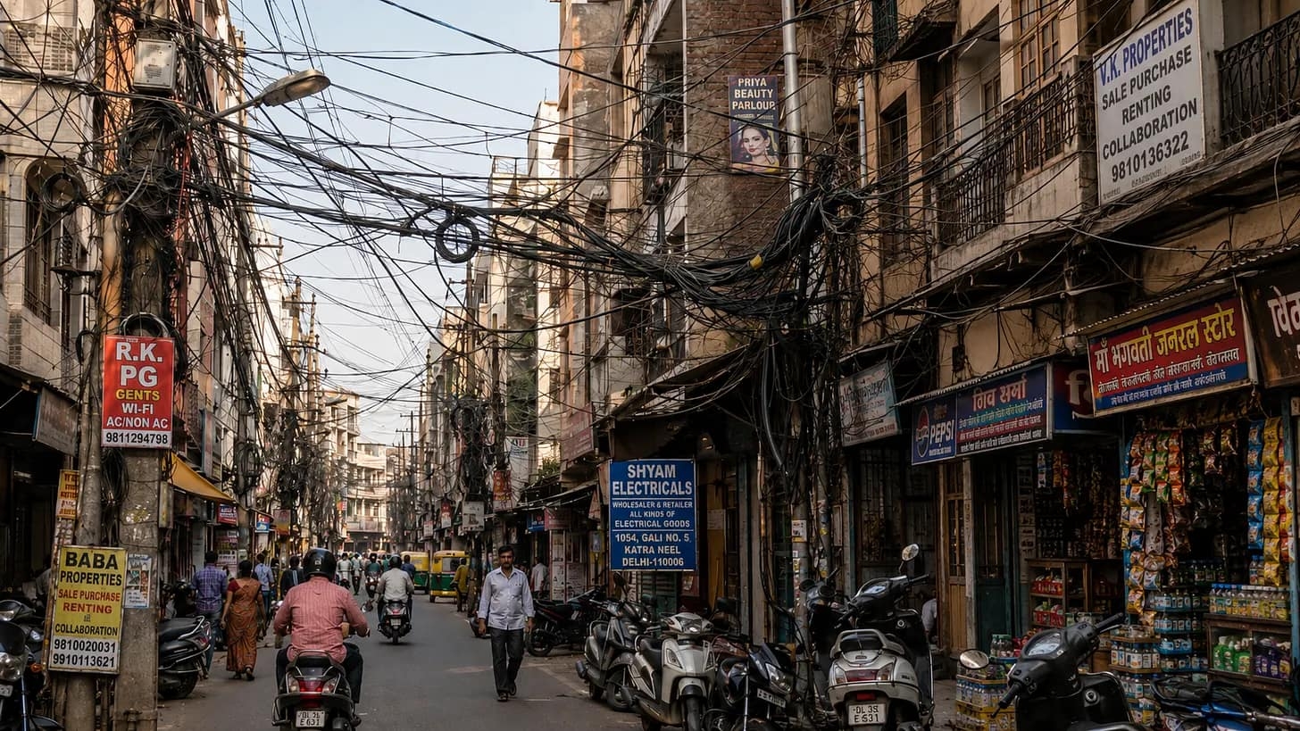 wires across street